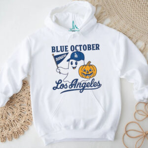 Ghost Los Angeles Dodgers Baseball Blue October Pumpkin MLB Halloween shirt