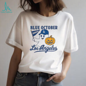 Ghost Los Angeles Dodgers Baseball Blue October Pumpkin MLB Halloween shirt