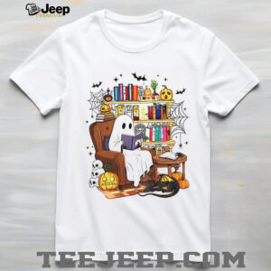 Ghost reading book spooky season Halloween shirt