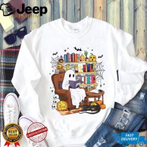 Ghost reading book spooky season Halloween shirt