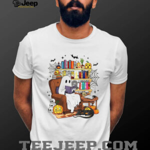 Ghost reading book spooky season Halloween shirt