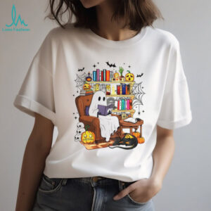 Ghost reading book spooky season Halloween shirt