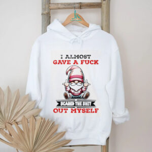Gnome middle finger I almost gave a fuck scared the shit out myself shirt