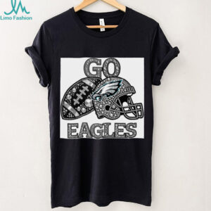 Go Eagles Bling Football Helmet & Ball T Shirt