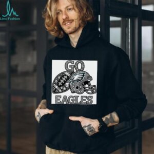 Go Eagles Bling Football Helmet & Ball T Shirt