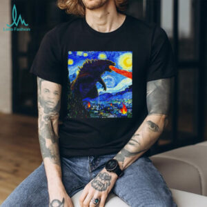Godzilla Starry Night Van Gogh shirt