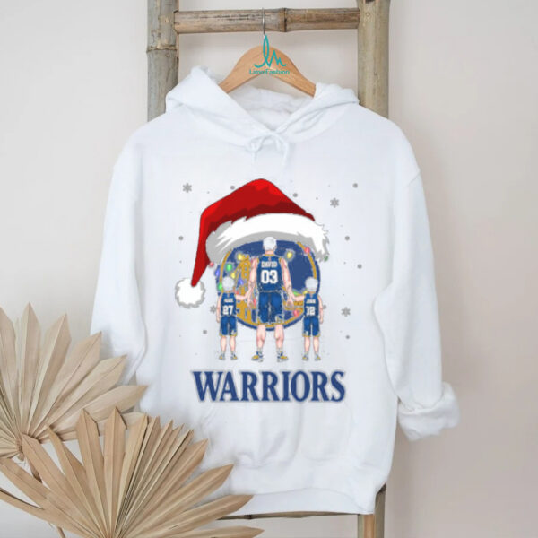 Golden State Warriors Christmas Family T Shirt – Custom NBA Fan Tee – Personalized Holiday Outfit & Dad Gift with Name & Number