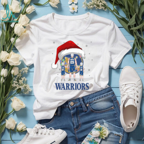 Golden State Warriors Christmas Family T Shirt – Custom NBA Fan Tee – Personalized Holiday Outfit & Dad Gift with Name & Number