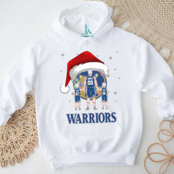 Golden State Warriors Christmas Family T Shirt – Custom NBA Fan Tee – Personalized Holiday Outfit & Dad Gift with Name & Number