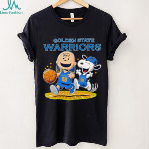 Golden State Warriors X Charlie Brown And Snoopy Playing Basketball Shirt