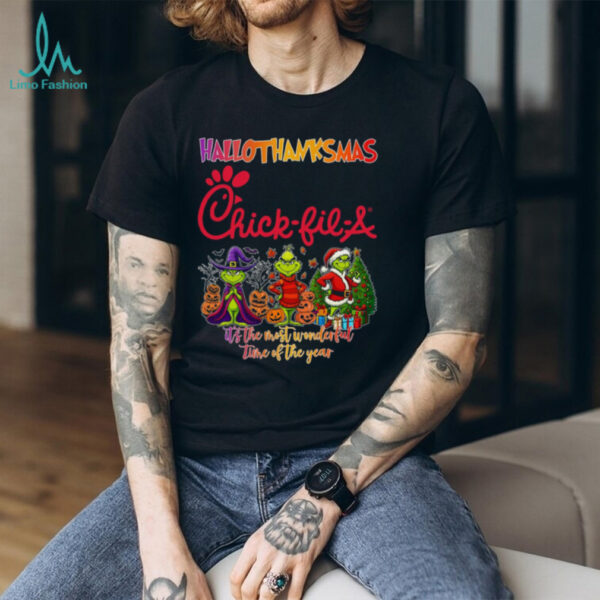 Grinch And Jack Skellington Fist Bump Friends Autozone Halloween Logo Shirt