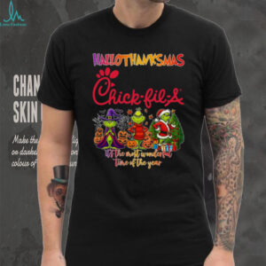 Grinch And Jack Skellington Fist Bump Friends Autozone Halloween Logo Shirt