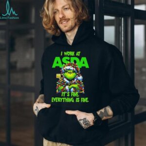Grinch Christmas Tree x ASDA I work at it’s fine everything is fine shirt