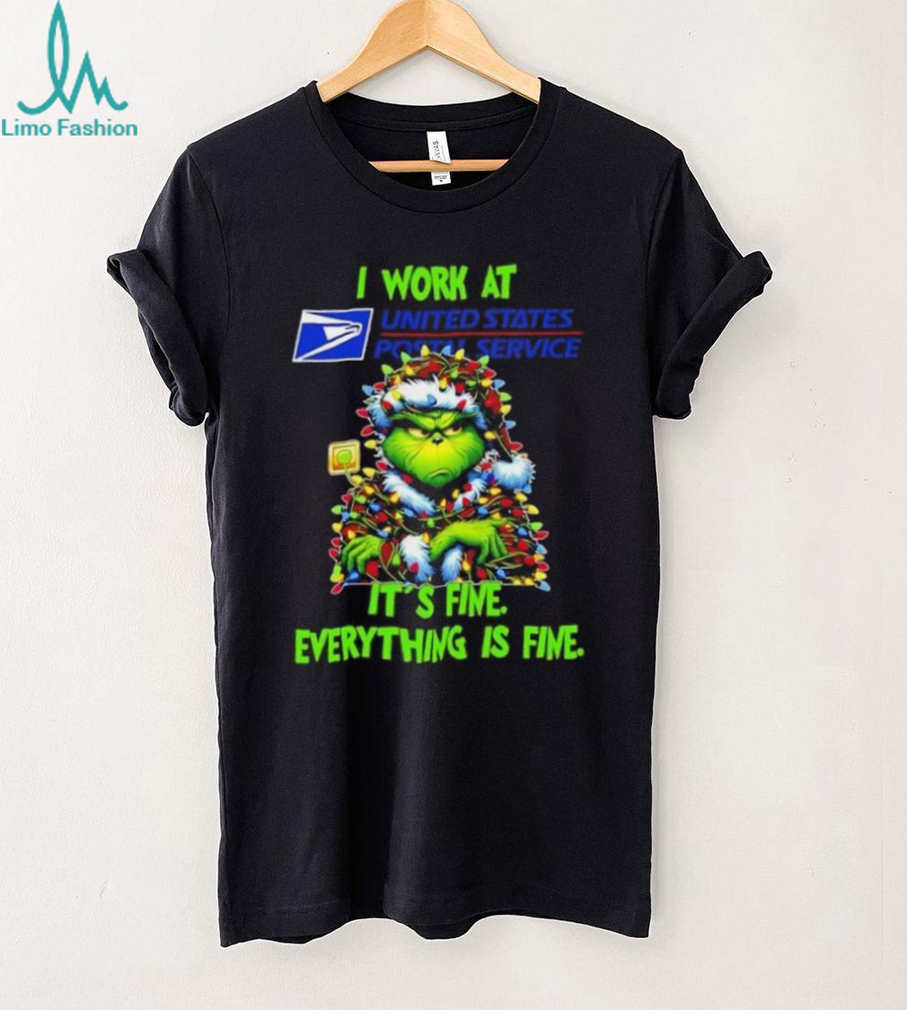 Grinch Christmas Tree x USPS I work at it’s fine everything is fine shirt Grinch Christmas Tree x USPS I work at it’s fine everything is fine shirt