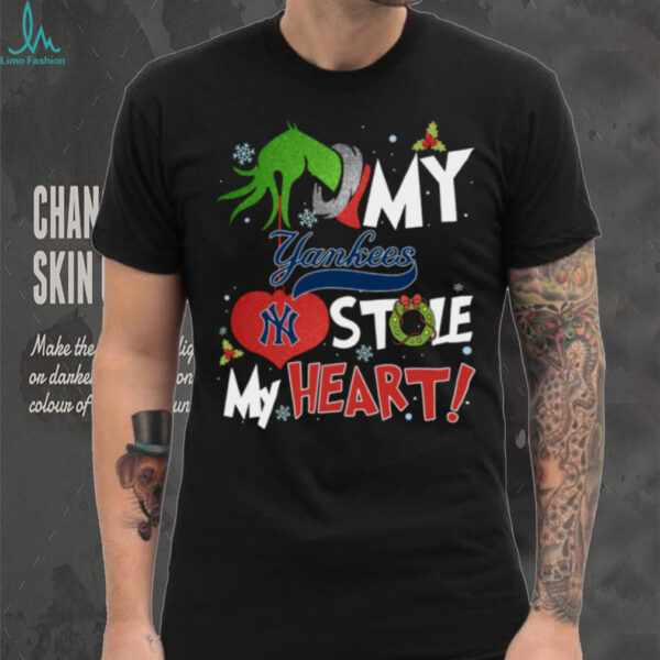 Grinch Hand My New York Yankees Stole My Heart Christmas Shirt