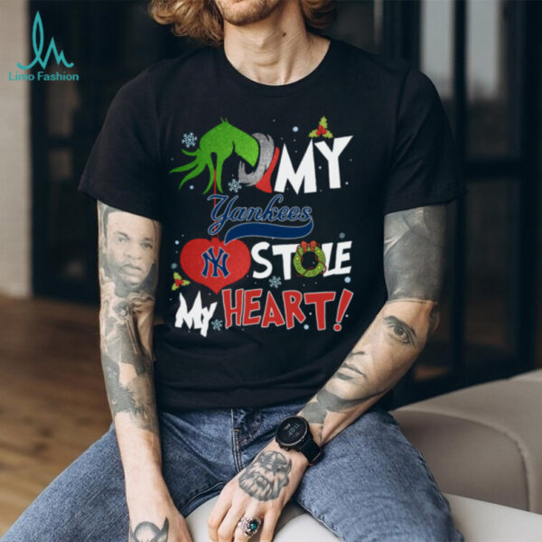 Grinch Hand My New York Yankees Stole My Heart Christmas Shirt