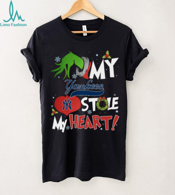 Grinch Hand My New York Yankees Stole My Heart Christmas Shirt