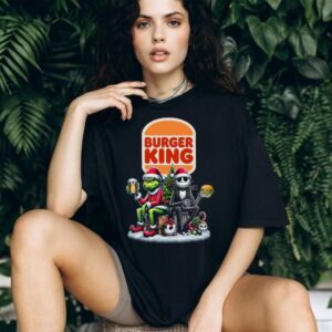 Grinch Jack Skellington Burger King Christmas T Shirt