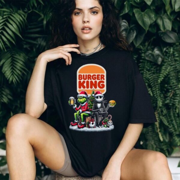 Grinch Jack Skellington Burger King Christmas T Shirt