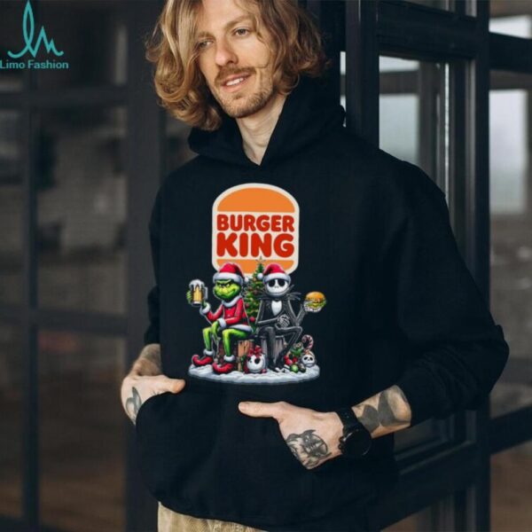 Grinch Jack Skellington Burger King Christmas T Shirt
