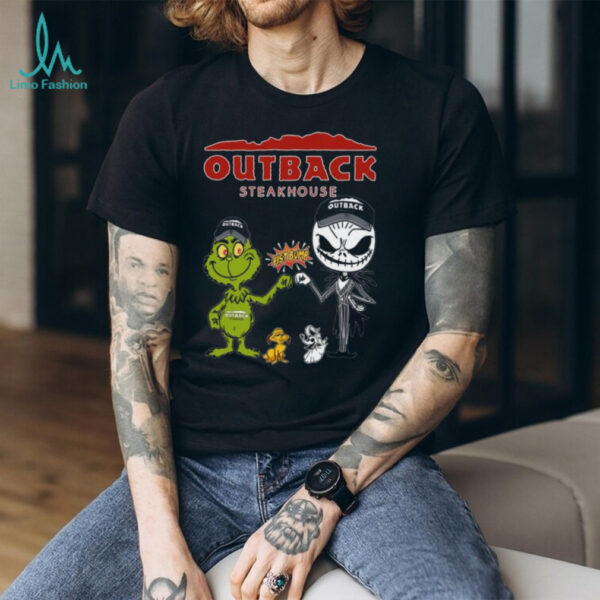 Grinch Jack Skellington Fist Bump Outback Steakhouse T Shirt