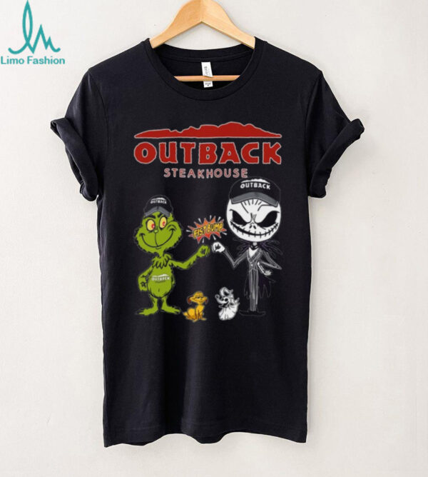 Grinch Jack Skellington Fist Bump Outback Steakhouse T Shirt