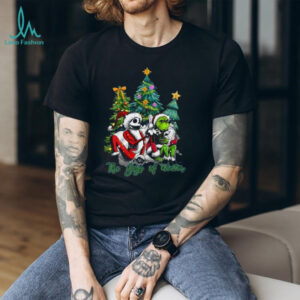 Grinch Jack Skellington Santa Skeleton Funny Christmas Winter T Shirt