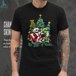 Grinch Jack Skellington Santa Skeleton Funny Christmas Winter T Shirt