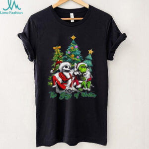 Grinch Jack Skellington Santa Skeleton Funny Christmas Winter T Shirt