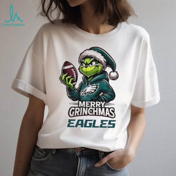 Grinch Merry Grinchmas Philadelphia Eagles football team logo shirt