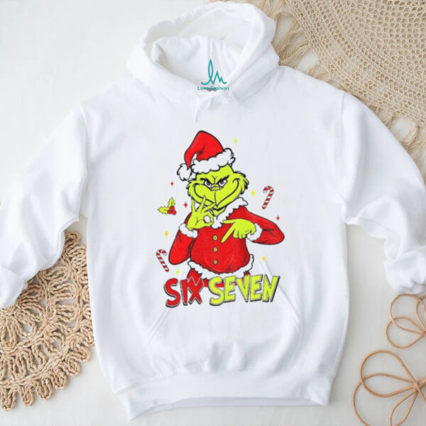 Grinch Santa 6 7 Six Seven Meme Christmas Mean Guy shirt