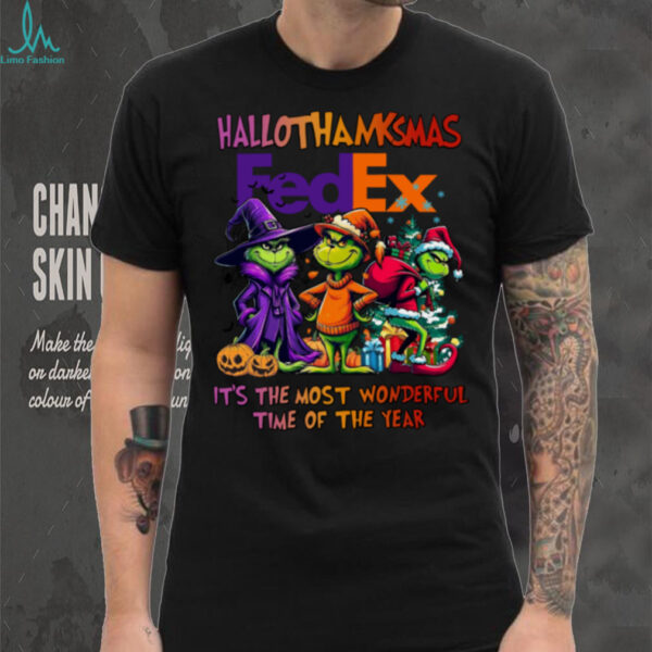 Grinch X Fedex It’s The Most Wonderful Time Of The Year Happy Hallothanksmas T Shirt