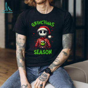 Grinchmas Season Skeleton Grinch Ugly Christmas T Shirt