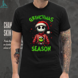 Grinchmas Season Skeleton Grinch Ugly Christmas T Shirt