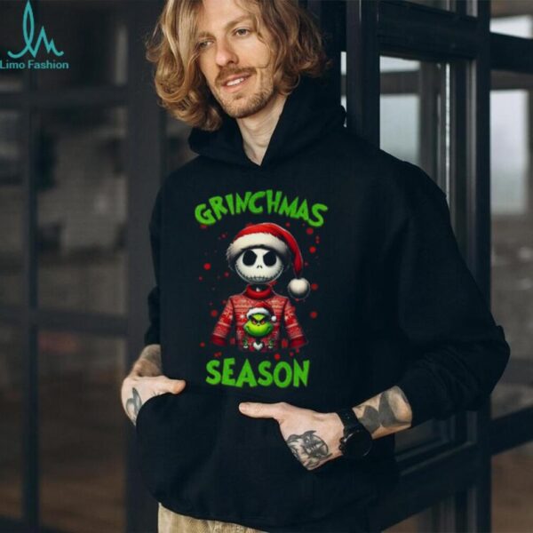 Grinchmas Season Skeleton Grinch Ugly Christmas T Shirt