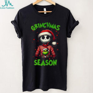Grinchmas Season Skeleton Grinch Ugly Christmas T Shirt