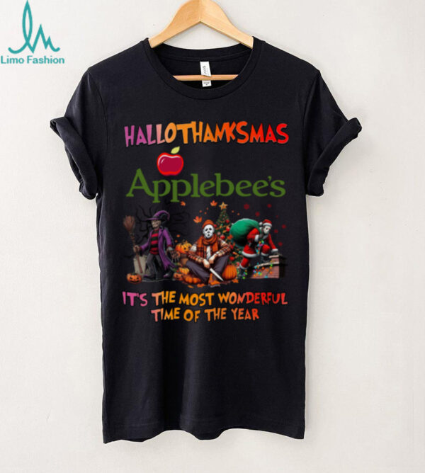 Hallothanksmas Horror Movies Shirt Applebee’s Holiday Halloween Christmas Tee