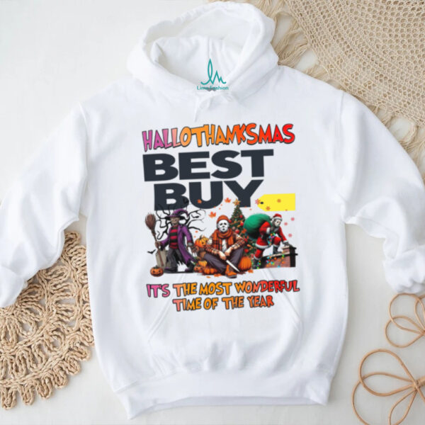 Hallothanksmas Horror Movies Shirt Best Buy Holiday Halloween Christmas Tee