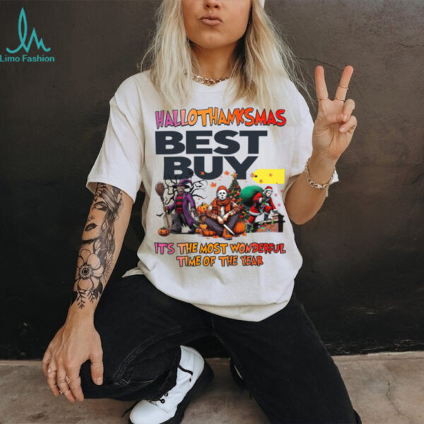 Hallothanksmas Horror Movies Shirt Best Buy Holiday Halloween Christmas Tee
