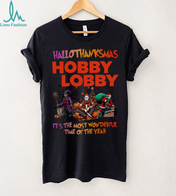 Hallothanksmas Horror Movies Shirt Hobby Lobby Holiday Halloween Christmas Tee