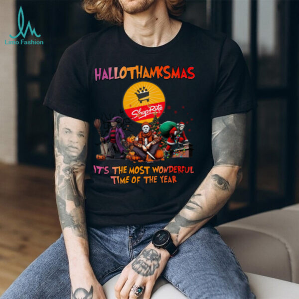 Hallothanksmas Horror Movies Shirt Shop Rite Holiday Halloween Christmas Tee