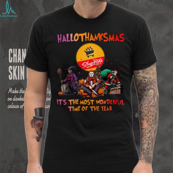 Hallothanksmas Horror Movies Shirt Shop Rite Holiday Halloween Christmas Tee