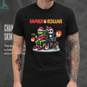 Halloween Christmas Grinch Skeleton Mashup Family Dollar Shirt