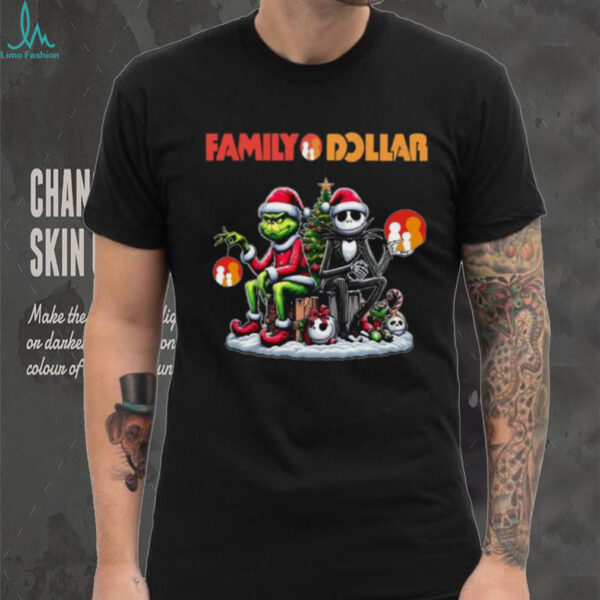 Halloween Christmas Grinch Skeleton Mashup Family Dollar Shirt