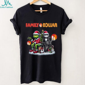 Halloween Christmas Grinch Skeleton Mashup Family Dollar Shirt
