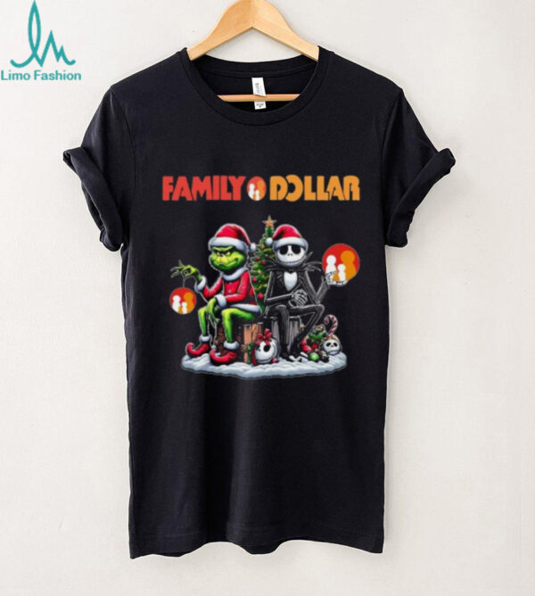 Halloween Christmas Grinch Skeleton Mashup Family Dollar Shirt