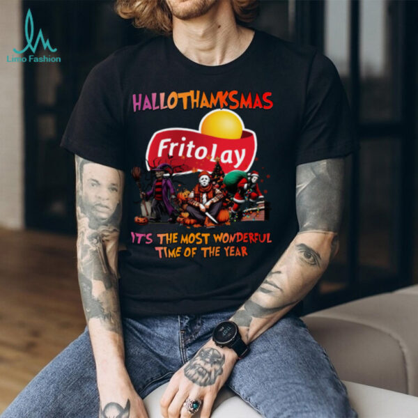 Halloween Thanksgiving Christmas Shirt Horror Movies X FritoLay Hallothanksmas Tee
