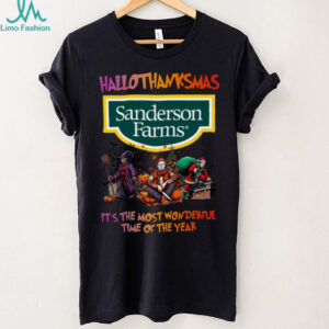 Halloween Thanksgiving Christmas Shirt Horror Movies X Sanderson Farms Hallothanksmas Tee
