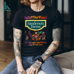 Halloween Thanksgiving Christmas Shirt Horror Movies X Sanderson Farms Hallothanksmas Tee