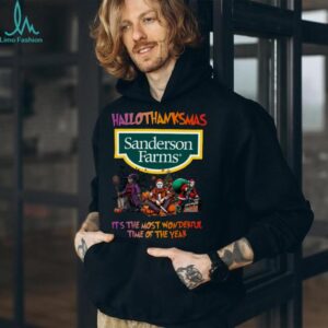 Halloween Thanksgiving Christmas Shirt Horror Movies X Sanderson Farms Hallothanksmas Tee